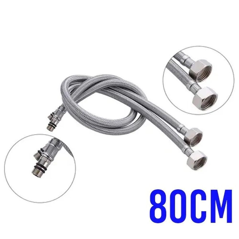 Engate Rabicho 80cm Monocomando Par Misturador Kit 8 Unidades Mangueira Flexivel Torneira - 3