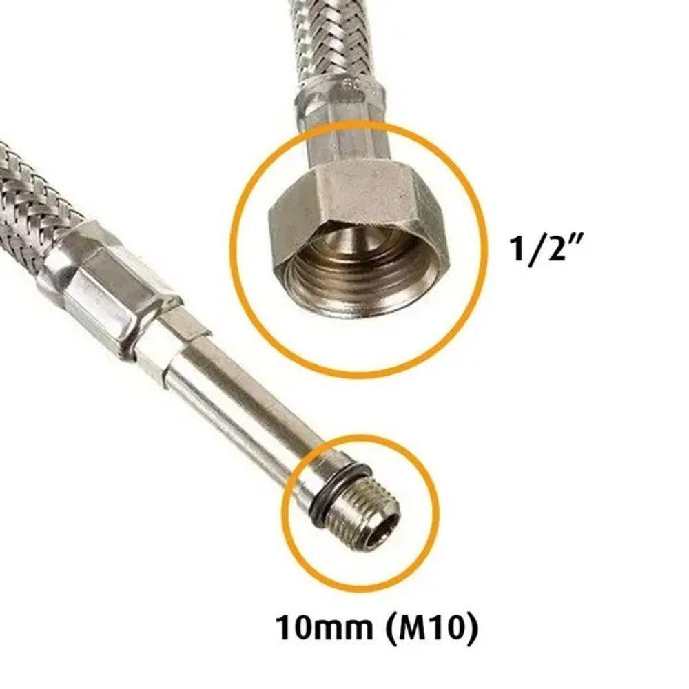 Engate Rabicho 80cm Monocomando Par Misturador Kit 8 Unidades Mangueira Flexivel Torneira - 7