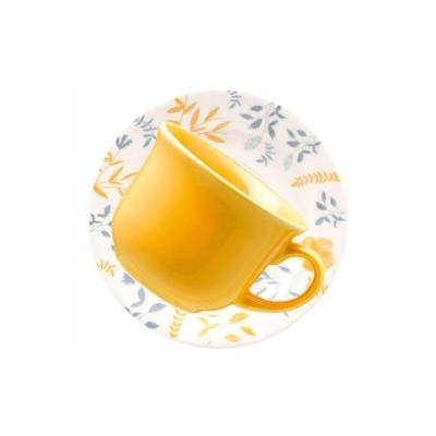 Conjunto De Xícaras Para Chá Com Pires Em Cerâmica Donna Com 12 Peças 200ml Oxford Bem Te Vi
