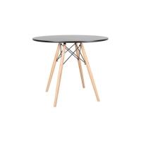 Mesa De Jantar Eames Redonda Preto Com Natural 90cm - 1