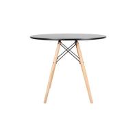 Mesa De Jantar Eames Redonda Preto Com Natural 90cm - 3