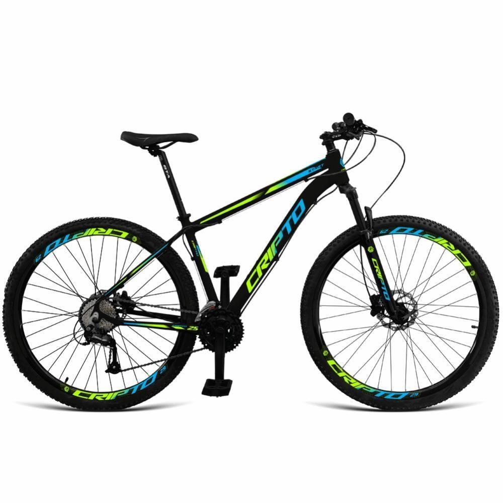 Bicicleta Aro 29 21 Marchas Freios Disco C- Suspensão - Preto-verde E Azul - 15" Preto-verde E Azul - 1