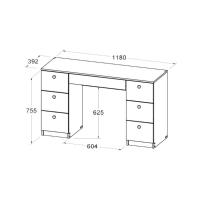 Mesa De Escritório Ditália 7 Gavetas Pe-100 Preta - 6