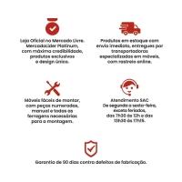 Mesa De Escritório Ditália 7 Gavetas Pe-100 Preta - 10