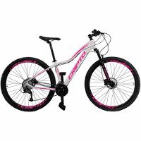 Bicicleta Aro 29 Cripto 24 Marchas Shimano Freio Hidraulico - Branco-rosa - 15" Branco-rosa - 1