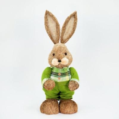 Coelho De Páscoa Decoração Coelhinho Verde Em Palha 60cm
