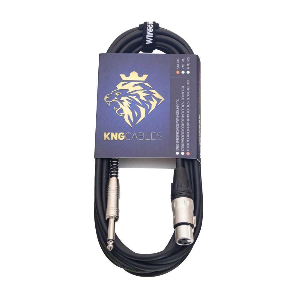 Cabo Para Microfone Desbalanceado Xlr P10 5 Metros Mcd-05 Kng Wireconex [f108] - 2