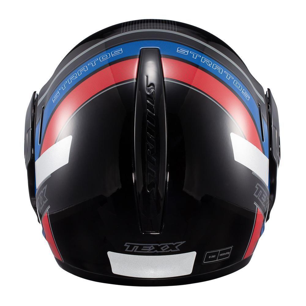 Capacete Texx Esc Stratos 180 Journey Pret Azul Verm 56 [f016] - 3