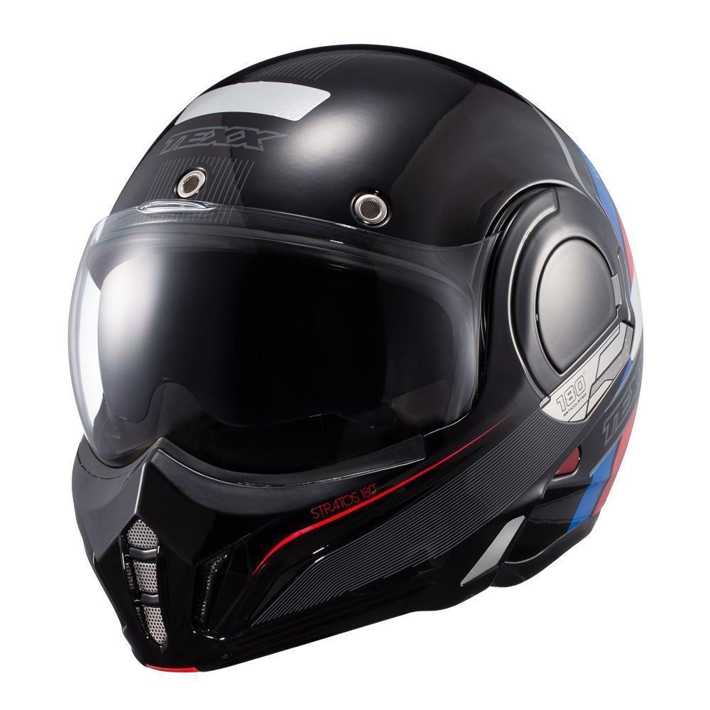 Capacete Texx Esc Stratos 180 Journey Pret Azul Verm 56 [f016] - 4