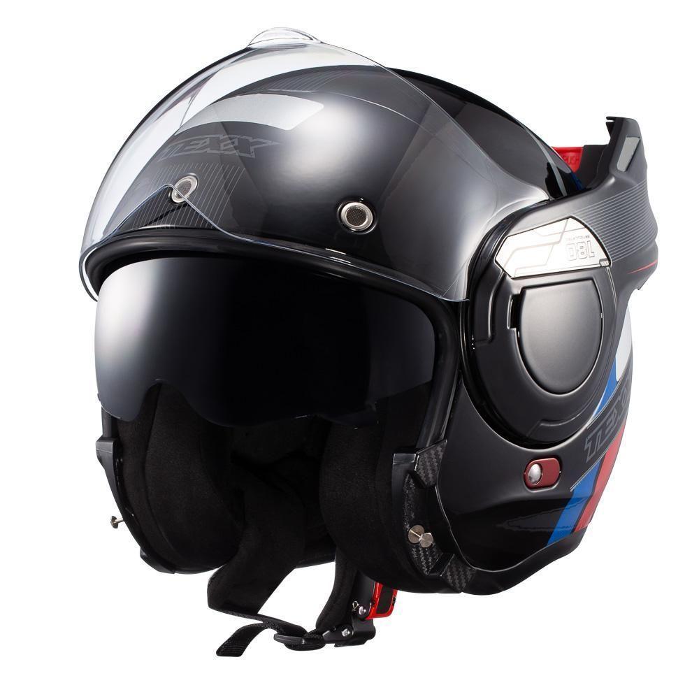 Capacete Texx Esc Stratos 180 Journey Pret Azul Verm 56 [f016] - 5