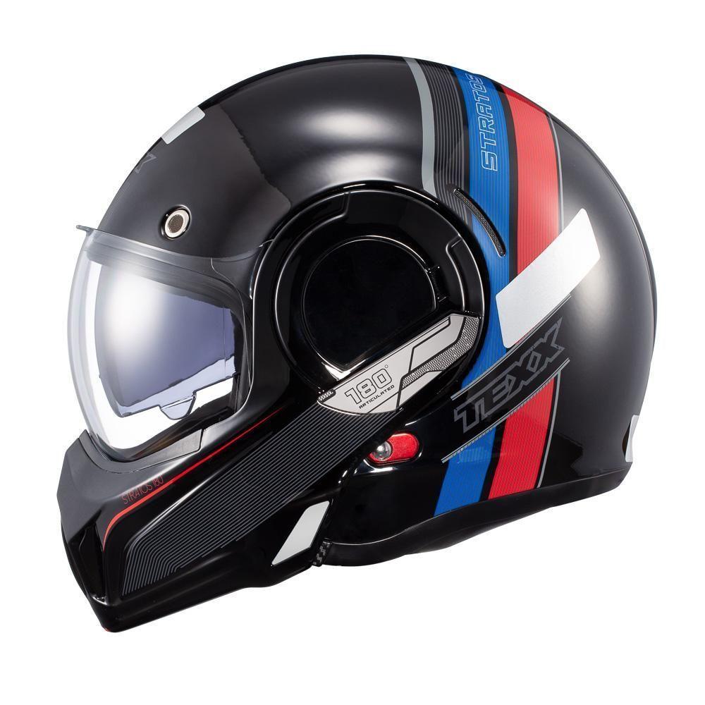 Capacete Texx Esc Stratos 180 Journey Pret Azul Verm 56 [f016] - 8