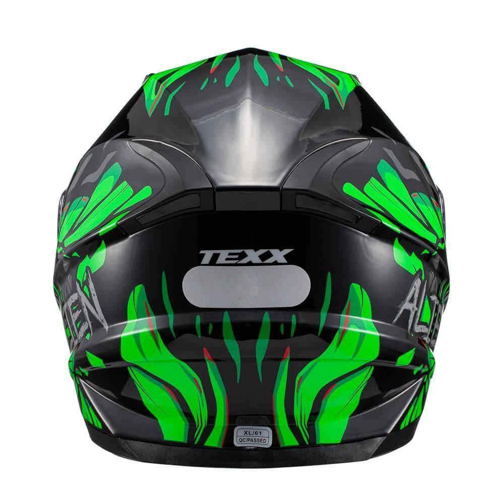 Capacete Texx Fechado Hawk Alien Verd Pret 56 [f016] - 4
