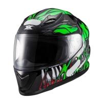 Capacete Texx Fechado Hawk Alien Verd Pret 56 [f016] - 5
