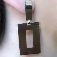 Brinco Com Fio Retangular Folheado Em Ródio Branco [f027] - 3