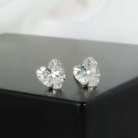 Brinco De Coração Grande Com Zircônia Em Prata 925 [f027] - 2