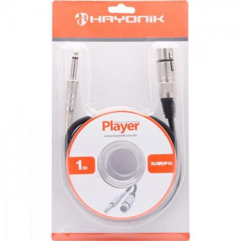 Cabo Para Microfone Hayonik Player Xlr(f) X P10 1m Preto [f003] - 1
