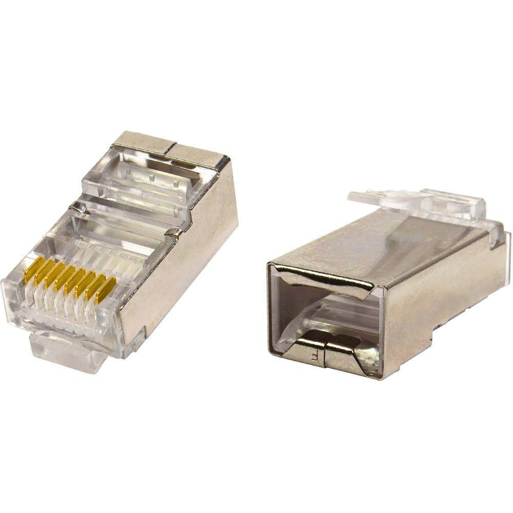Conector Rj-45 8p8c Cat6 Blindado Pct Com 10pçs - 1
