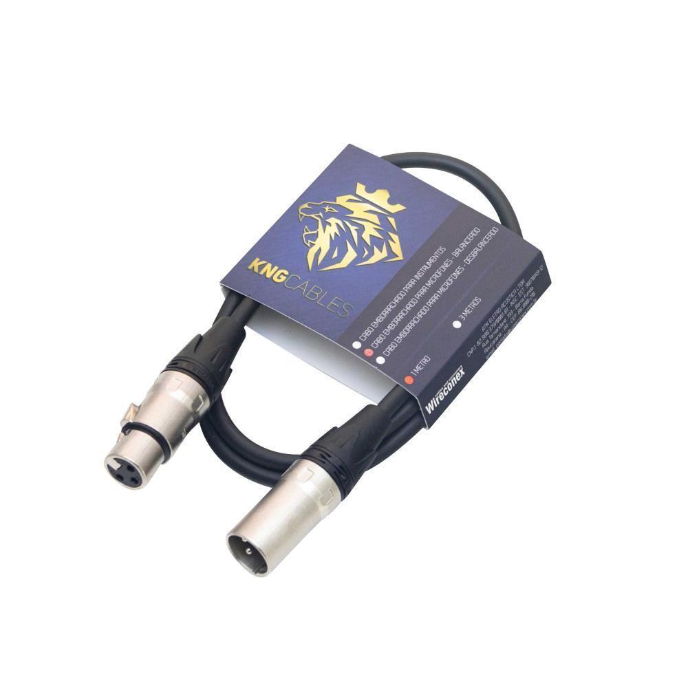 Cabo Para Microfone Balanceado Xlr Xlr 01 Metro Mcb-01 Kng Wireconex [f108] - 1