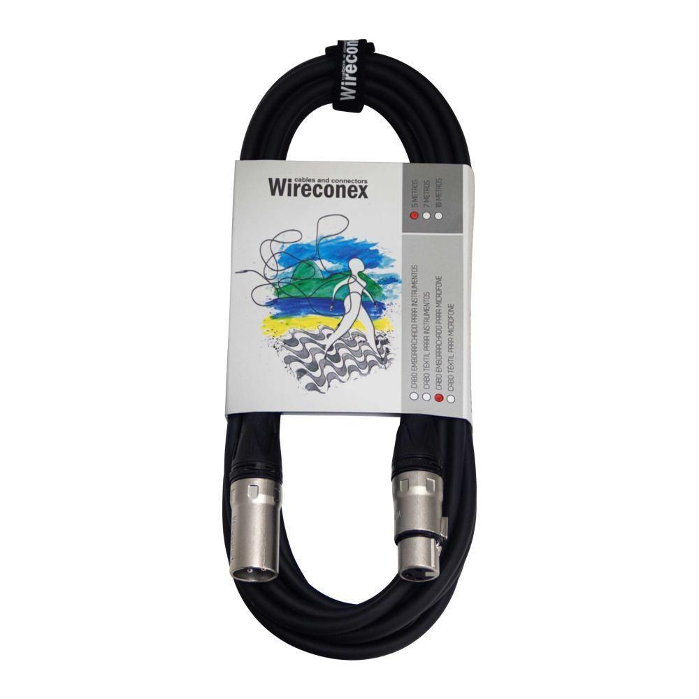 Cabo Para Microfone Emborrachado Xlr Xlr 5 Metros Mpbe-5 Wireconex [f108] - 2