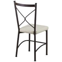 Kit 2 Cadeiras Buffet Em Alumínio Marrom Com Bege - 3