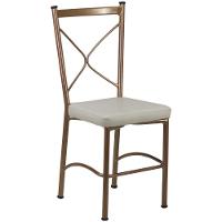 Kit 2 Cadeiras Buffet Em Alumínio Bronze Com Bege - 2