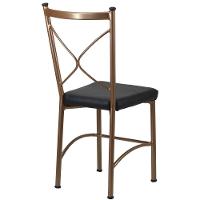 Kit 2 Cadeiras Buffet Em Alumínio Bronze Com Preto - 2