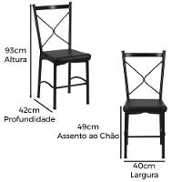 Kit 2 Cadeiras Buffet Em Alumínio Bronze Com Preto - 3