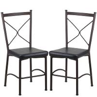 Kit 2 Cadeiras Buffet Em Alumínio Marrom Com Preto - 1