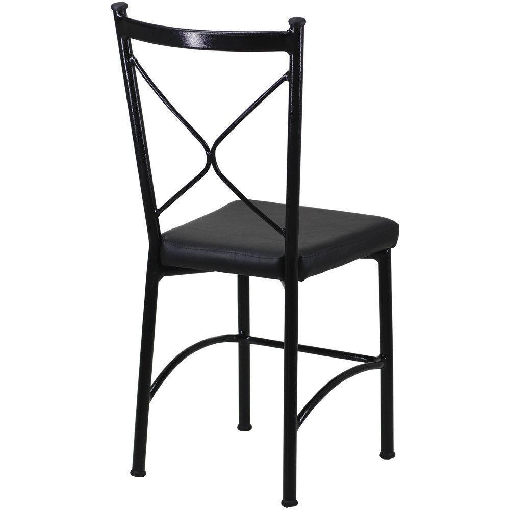 Kit 2 Cadeiras Buffet Em Alumínio Preto Com Preto - 5