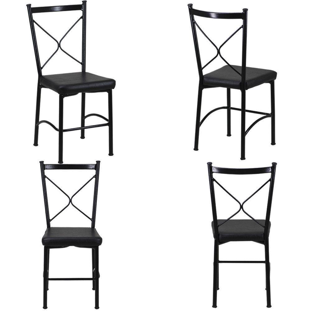 Kit 2 Cadeiras Buffet Em Alumínio Preto Com Preto - 6