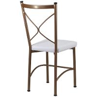 Kit 4 Cadeiras Buffet Em Alumínio Bronze Com Branco - 4