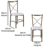 Kit 2 Cadeiras Buffet Em Alumínio Bronze Com Branco - 2