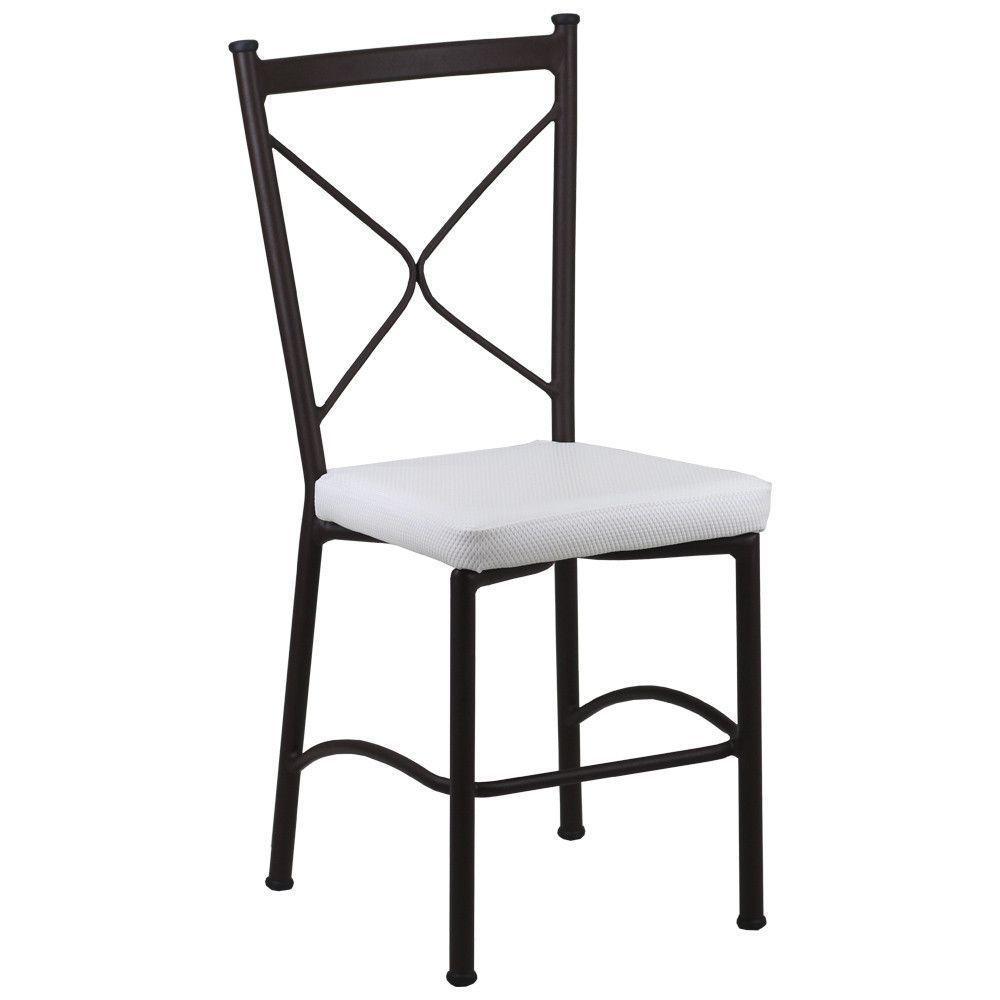 Kit 2 Cadeiras Buffet Em Alumínio Marrom Com Branco - 3