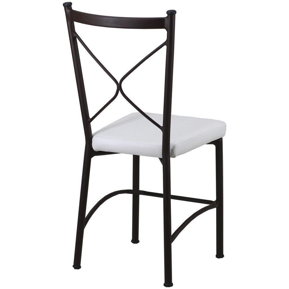 Kit 2 Cadeiras Buffet Em Alumínio Marrom Com Branco - 4