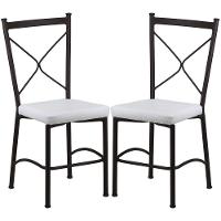 Kit 2 Cadeiras Buffet Em Alumínio Marrom Com Branco - 1