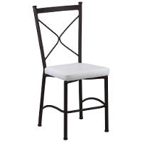 Kit 2 Cadeiras Buffet Em Alumínio Marrom Com Branco - 3