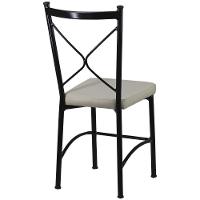 Kit 2 Cadeiras Buffet Em Alumínio Preto Com Bege - 2