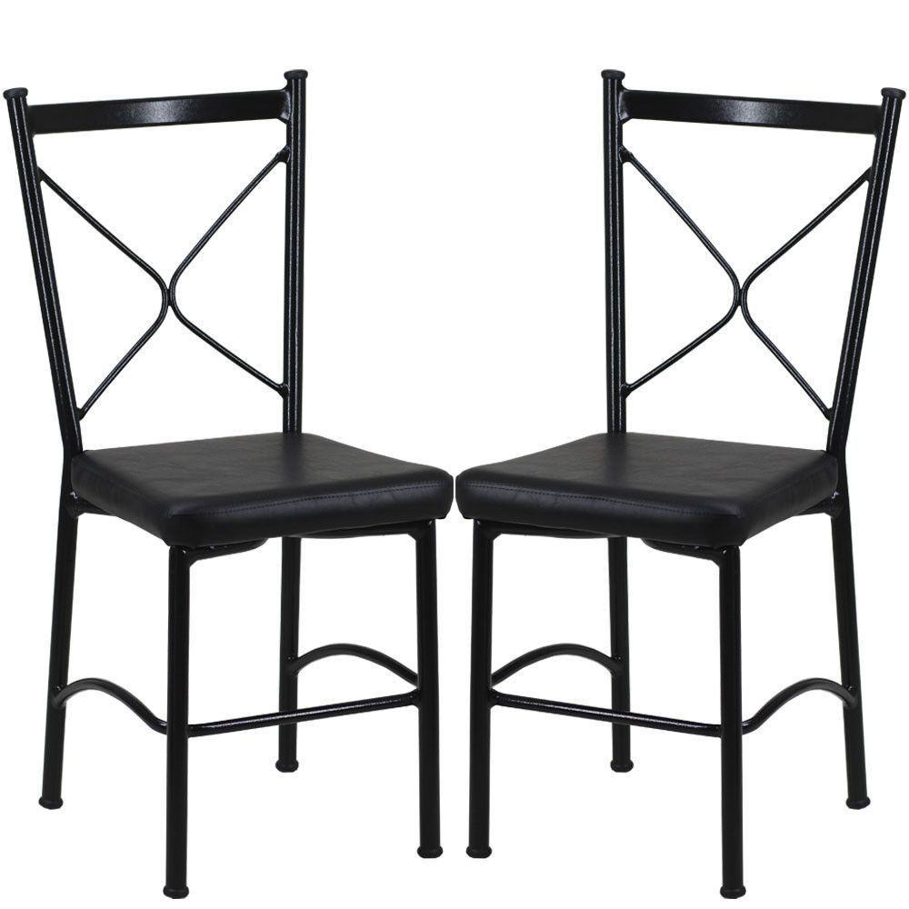 Kit 4 Cadeiras Buffet Em Alumínio Preto Com Preto - 5