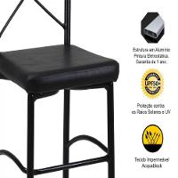 Kit 4 Cadeiras Buffet Em Alumínio Preto Com Preto - 3