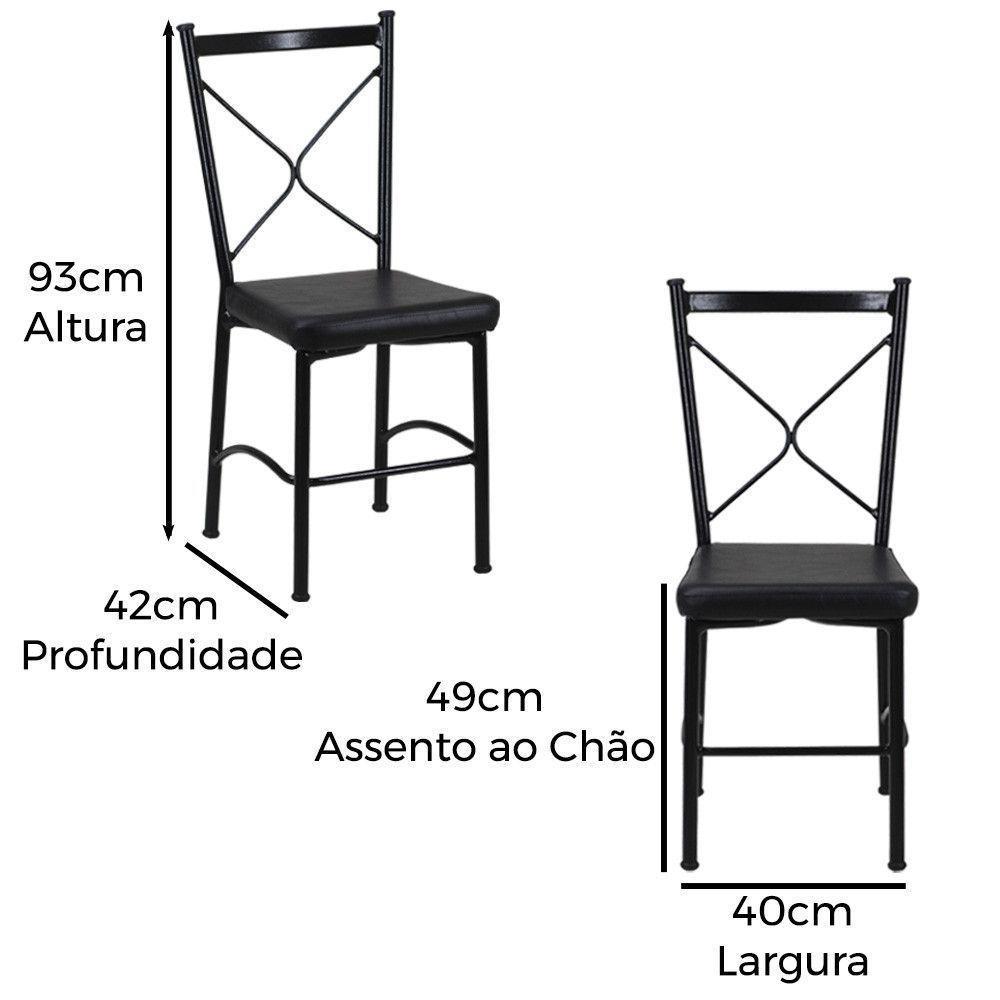 Kit 4 Cadeiras Buffet Em Alumínio Marrom Com Branco - 2