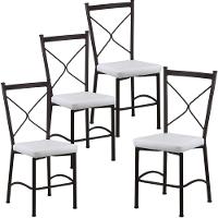 Kit 4 Cadeiras Buffet Em Alumínio Marrom Com Branco - 1