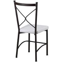 Kit 4 Cadeiras Buffet Em Alumínio Marrom Com Branco - 4