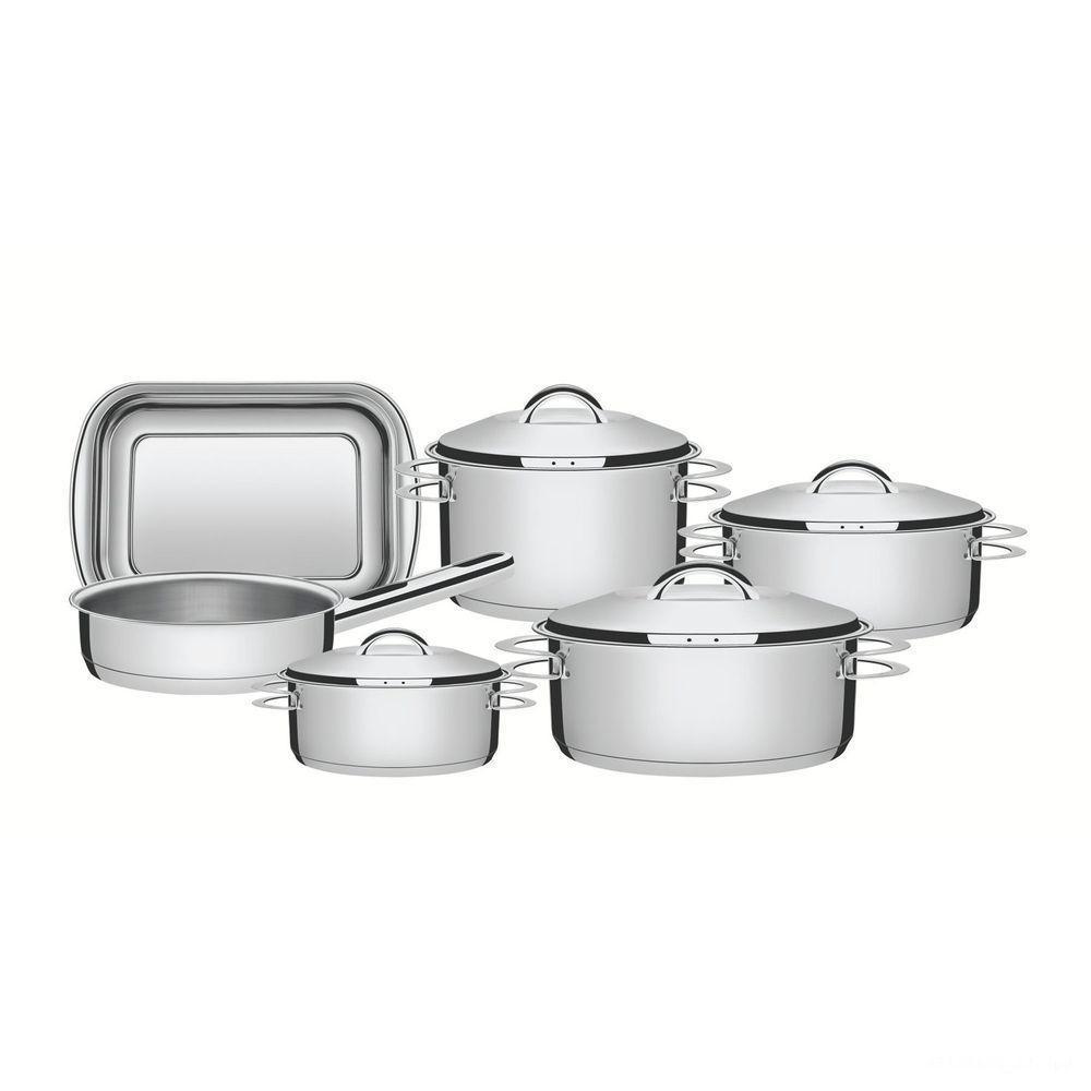 Jogo De Panelas Tramontina Solar Em Aço Inox Fundo Triplo 6 Peças Tramontina - 1