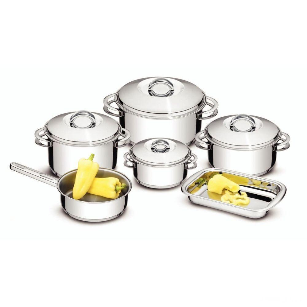 Jogo De Panelas Tramontina Solar Em Aço Inox Fundo Triplo 6 Peças Tramontina - 4