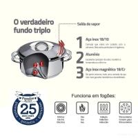 Jogo De Panelas Tramontina Solar Em Aço Inox Fundo Triplo 6 Peças Tramontina - 2