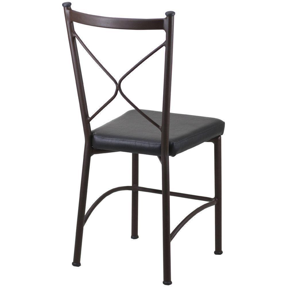 Kit 4 Cadeiras Buffet Em Alumínio Marrom Com Preto - 4