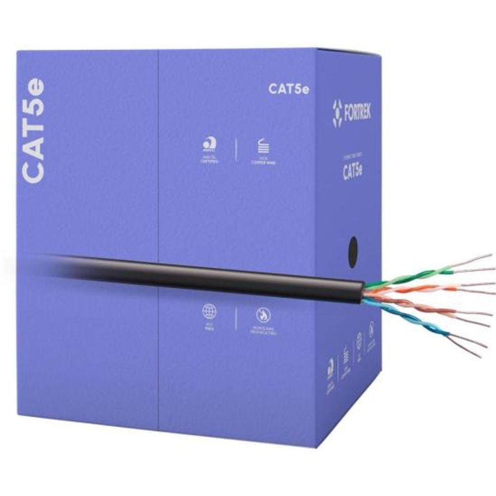 Cabo De Rede Cat5e 305m Fortrek Fk500c Cmx Preto - Cx - 305 - 1