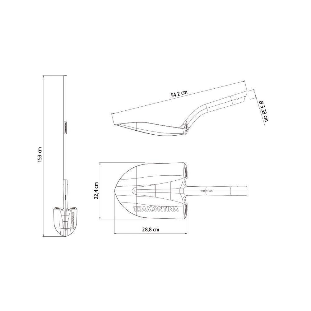 Pá De Bico Metálica Tramontina Com Cabo De Fibra 120 Cm - 6