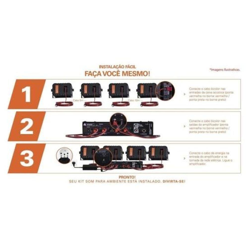 Kit Som Para Ambiente Hayonik Ambience 4000 Od V2 Preto - 4