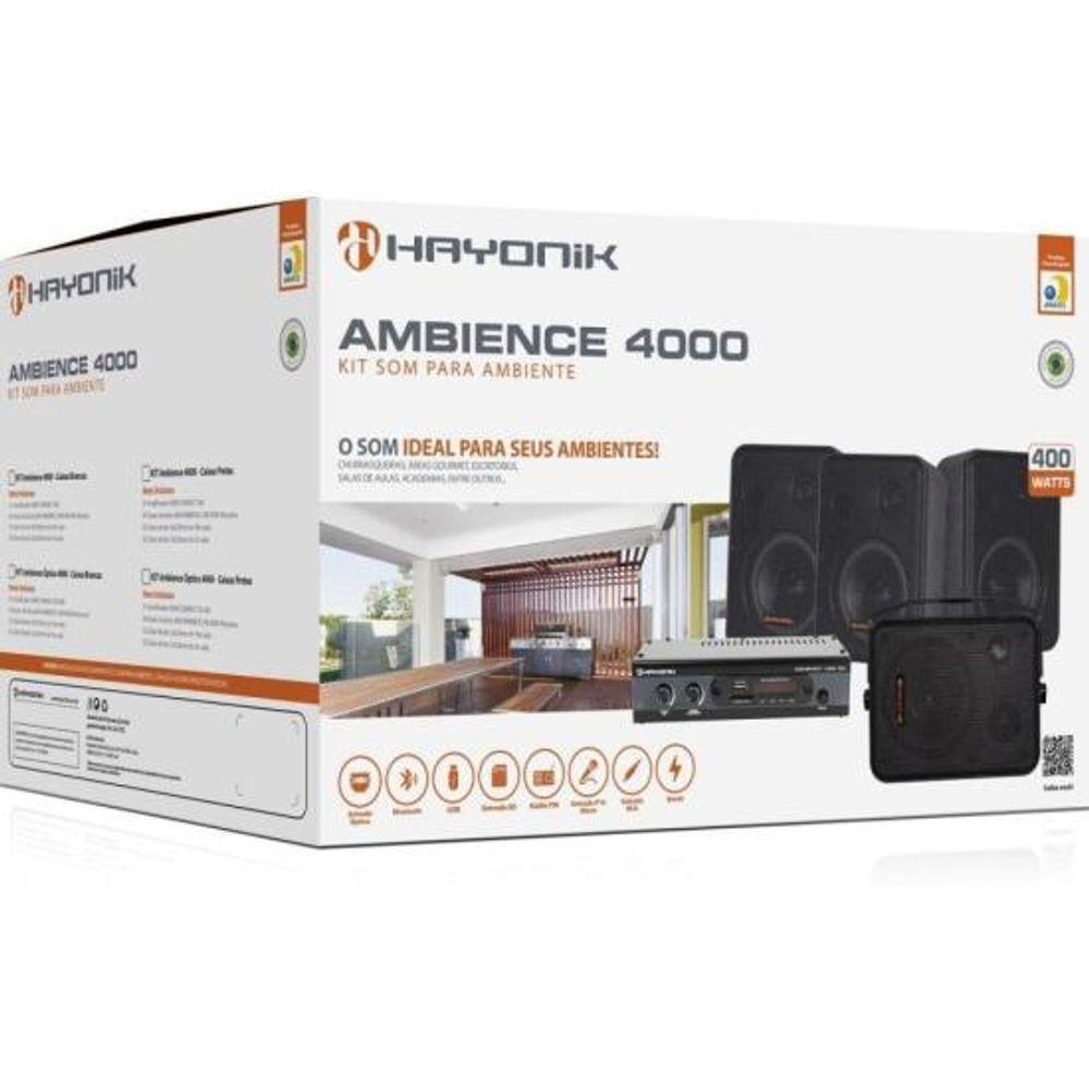 Kit Som Para Ambiente Hayonik Ambience 4000 Od V2 Preto - 5